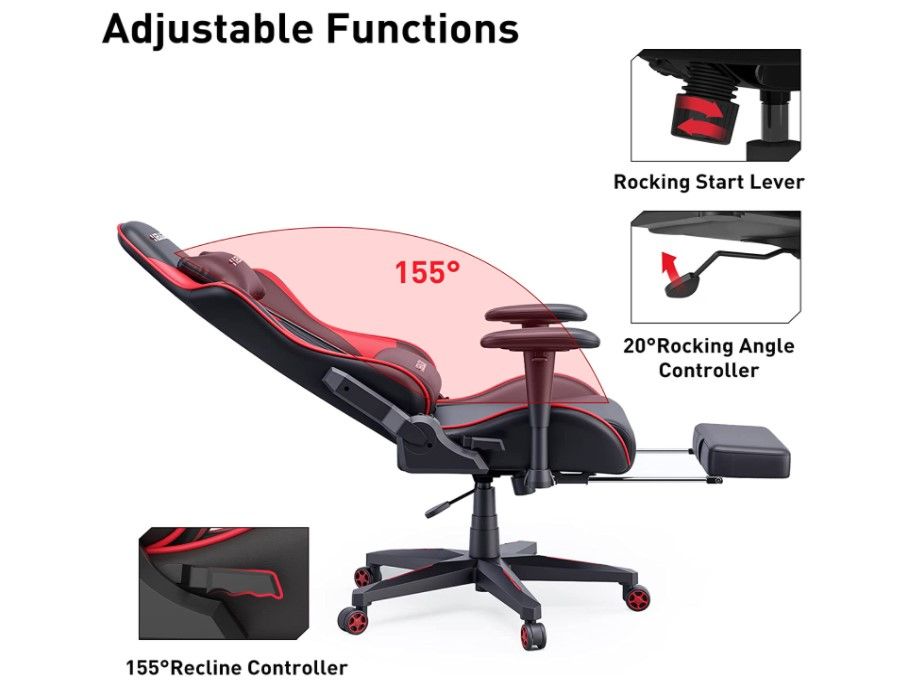Hbada pc gaming chair red