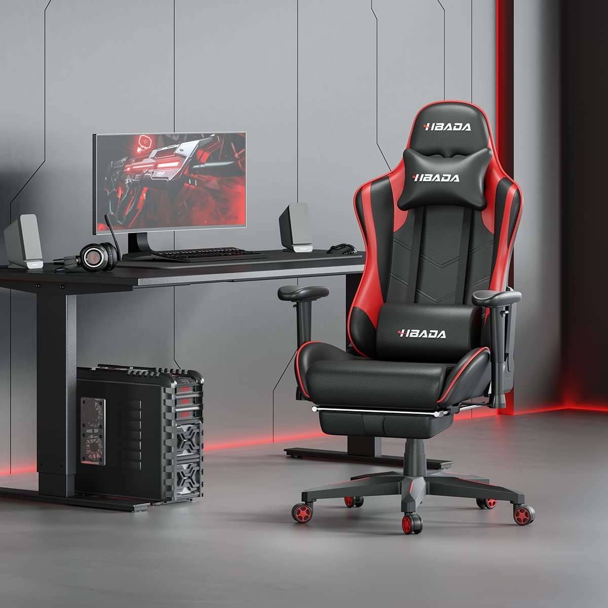 Hbada Red and black color Gaming Chair