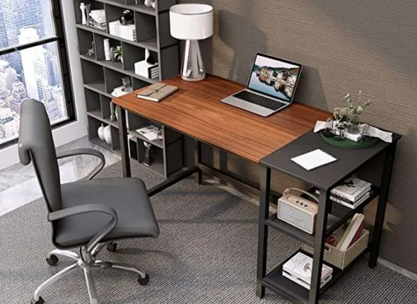 Computer pc home office desk with storage