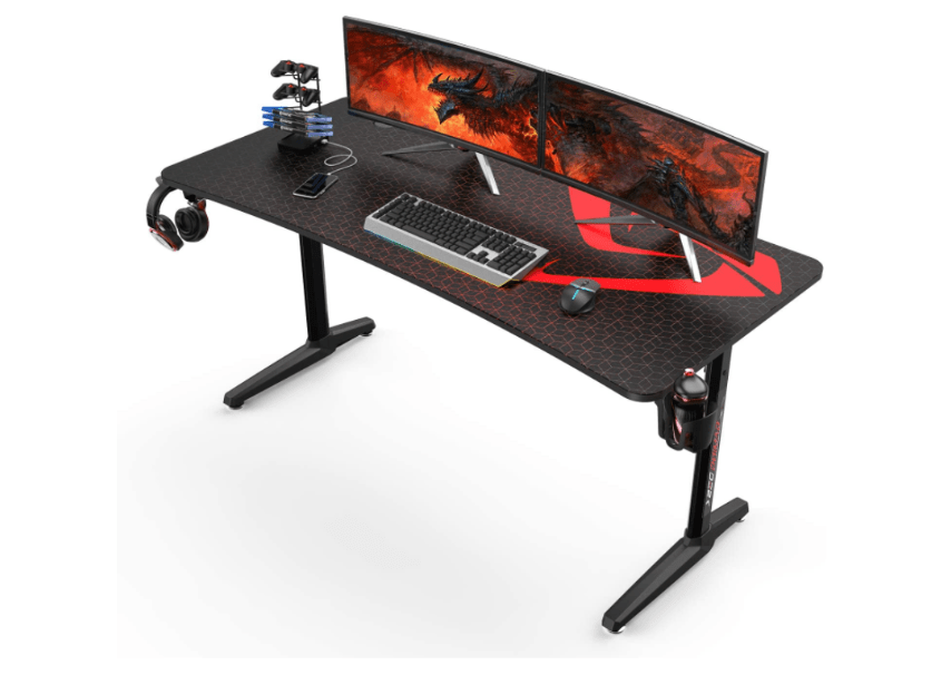 Designa 60 inch T shaped gaming desk table