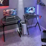 Single pc computer gaming desk table for home office personal