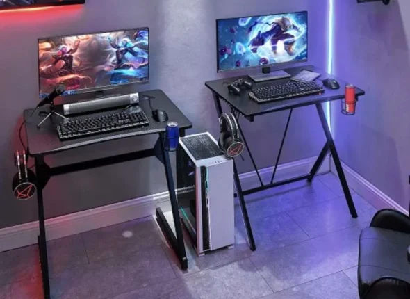 Single pc computer gaming desk table for home office personal