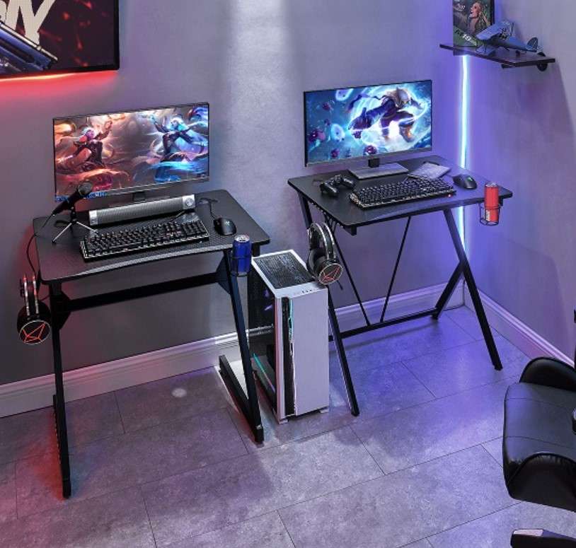 Single pc computer gaming desk table for home office personal