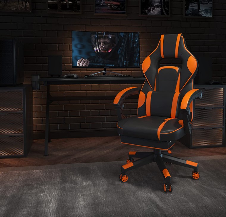 Flash x40 gaming chair black and orange color