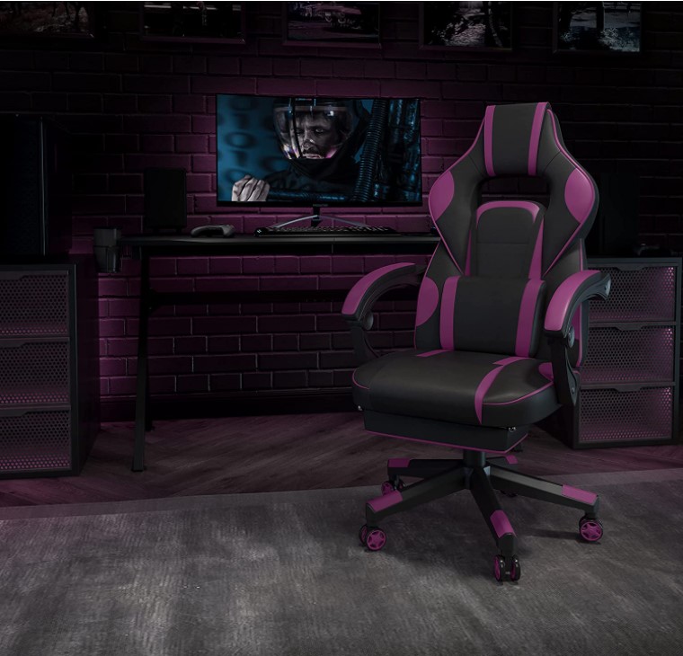 Flash x40 gaming chair black and purple color
