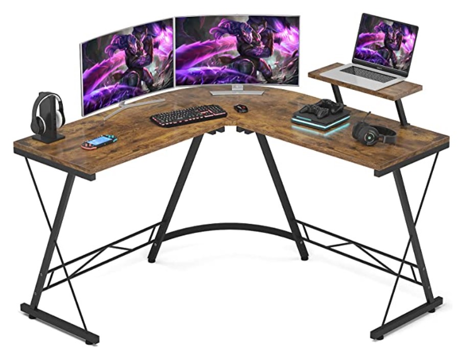 Foxemart L shaped best gaming desk 51 inch