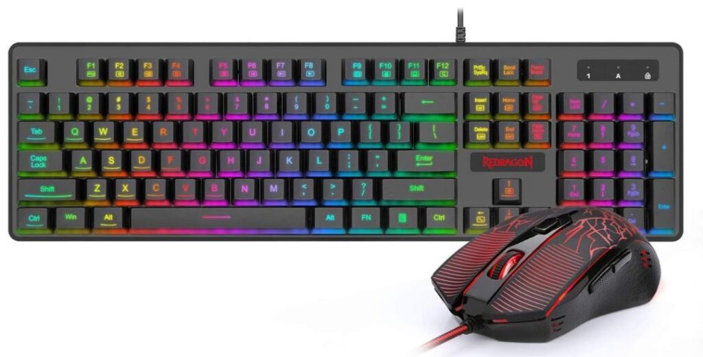 Redragon S107 Gaming Keyboard and Mouse Black color