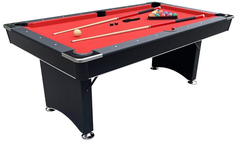 Freetime Fun Ashford 6-FT Portable Folding Pool Table Set with Ball Storage Rack, Upgraded Billiard Accessories Kit Included