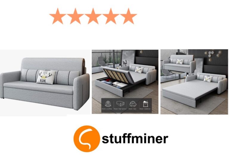 Pull Out Futon Couch,Folding Sofa Bed,Nordic Living Room Furniture,Fabric Loveseat Sofa Convertible Bed,Storage Sofa Bed with Pillow And Comfortable Cushion Latex Filling,Washable,Light gray,1.22M