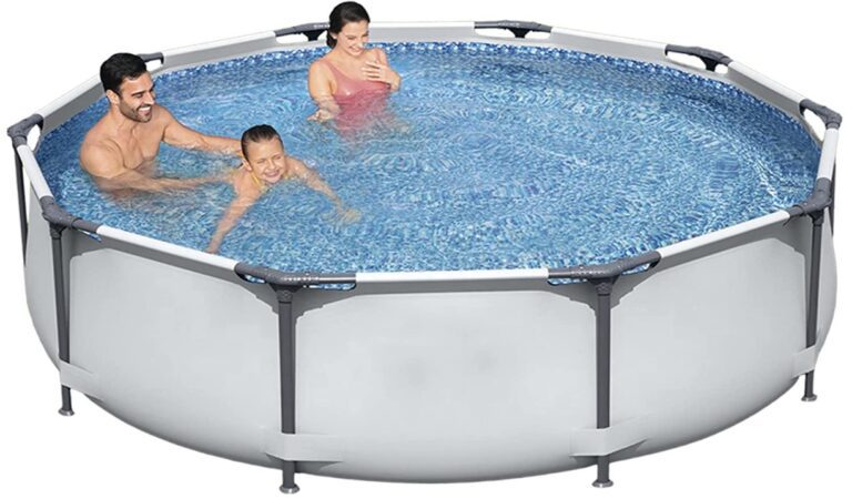 CLKJ Swimming Pool Above Ground, Outdoor Backyard Circular Swimming Pool, Ultra Frame Pool Set with Filter Pump, Filter Element, Ladder, Pool Cover,549 * 122cm/216 * 84in