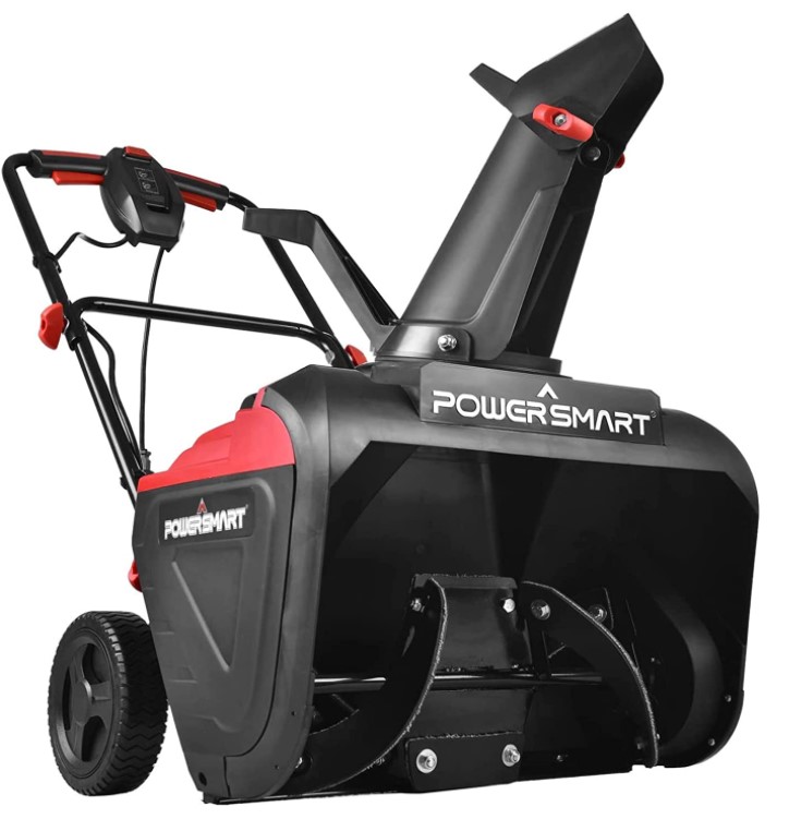 PowerSmart Electric Snow Blower, 21-Inch Single Stage Snow Thrower, 120V 15 AMP Corded Electric Start Snowblower for Yard