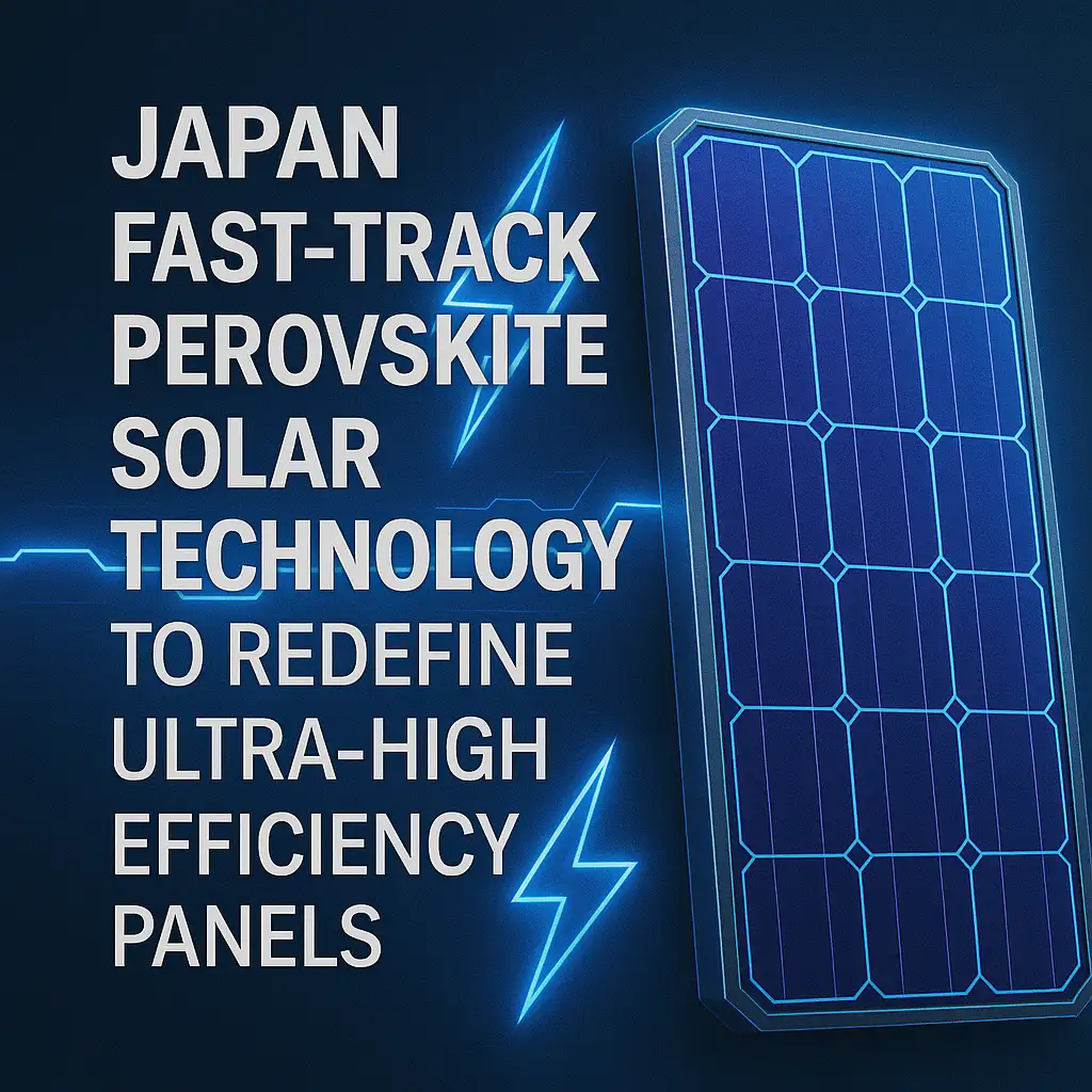 Japan Accelerates Perovskite Solar Technology to Redefine High Efficiency Panels